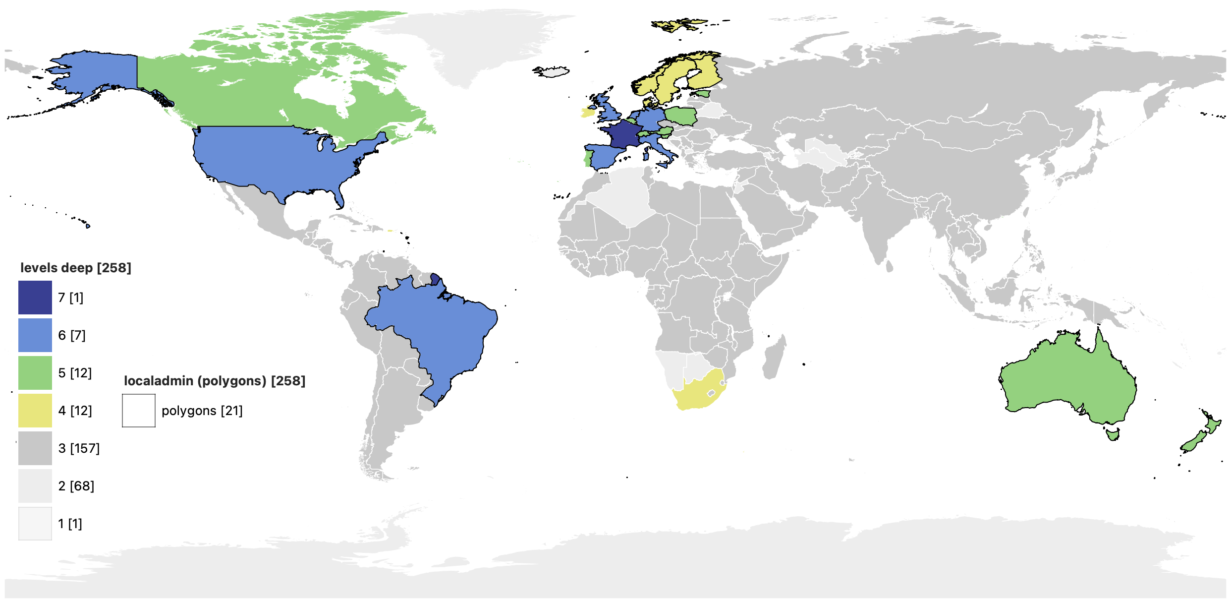 Who’s On First admin levels depth map