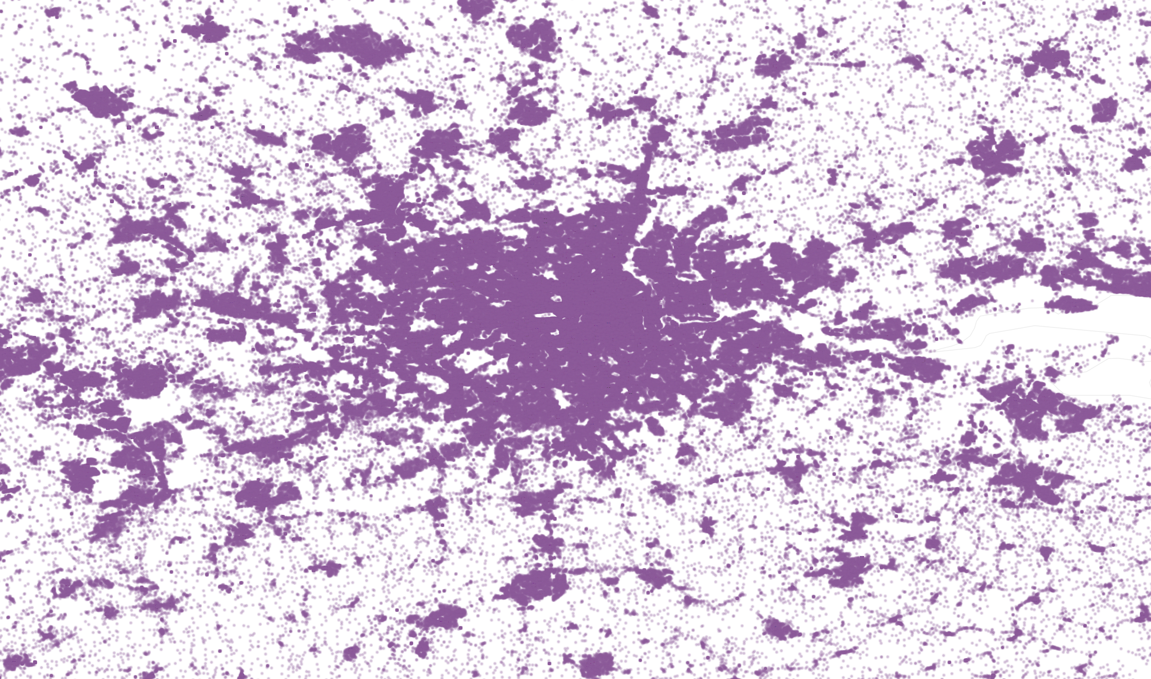 Who’s On First postalcodes coverage map detail for London, United Kingdom